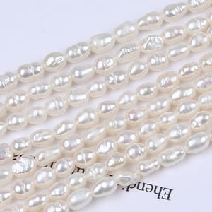 Perles d'eau douce de 5-6 mm, perles blanches naturelles, perles en vrac, semi-finies, matériel de bricolage pour collier et bracelet faits à la main - Product Image 3