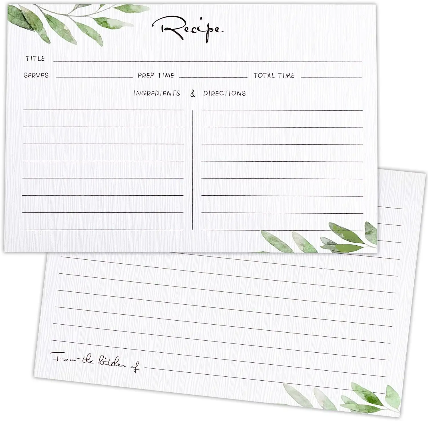 Myway 50 Thick Kitchen Recipe Cards Sage Simples Green Recipe Cards Notecards para o Chuveiro Nupcial Casamentos Graduação