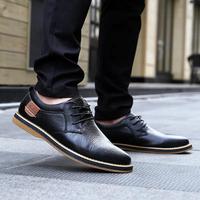 Nouvelles chaussures pour hommes, mode printemps-automne, chaussures Oxford décontractées, chaussures habillées à lacets, chaussures en cuir pour affaires