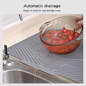 Silicone Drainage Mat L Size Non Slip For Dishes Plates Bowls Pots Pans Kitchen Sink Use - Product Image 4