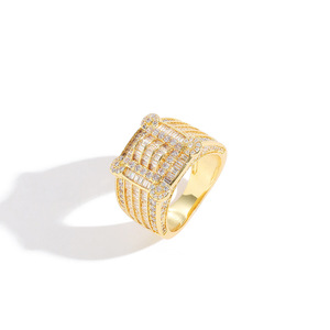 The New Micro-encrusted Zircon Three-dimensional <b>Large</b> <b>Ring</b> <b>Ring</b> Is Fashionable and Exaggerated Gold-plated - Product Image 5