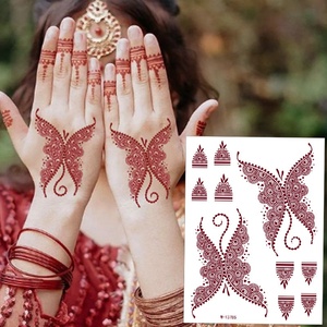 Carta per Trasferimento ad Acqua per Tatuaggi Temporanei all'Henné con <span class=keywords><strong>Disegni</strong></span> Floreali, Cuori e Farfalle in Pizzo Bianco, Impermeabile - Product Image 4