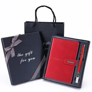 定制标志Pu皮革A5精装笔记本日记本策划人促销礼品套装会议用笔