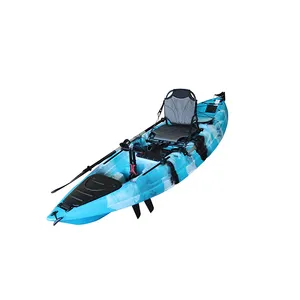 Une personne 9.5FT siège unique rabat pédale d'entraînement pêche Kayak bateau PE plastique assis sur le dessus Kayak avec pédale