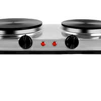 Plaque chauffante portable en acier inoxydable à 2 brûleurs 2500W 220V avec contrôle de la température pour la cuisine et l'utilisation en camping-car
