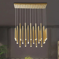 JYLIGHTING Lustre moderne pour salon, escalier, salle à manger, décoration intérieure, luminaire suspendu en fer rond de luxe