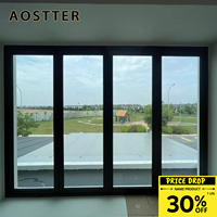 Ventanas Plegables de Aleación de Aluminio Insonorizadas con Apertura Horizontal y Rotura Térmica Anodizadas