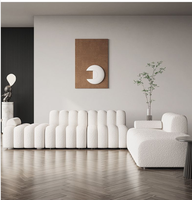 Abric-sofá pequeño para sala de estar, mueble de lujo ligero sin reposabrazos, color crema