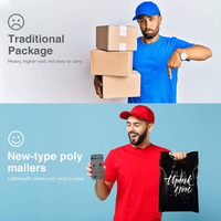 Sacs d'Expédition Postale en Plastique PVC Étanche, Sachets Polyvalents avec Poignée pour Vêtements