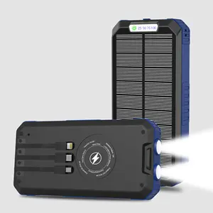 2021 인버터 태양 전지 무선 15W 충전기 방수 IP66 휴대용 모바일 에너지 전원 은행 powerbank 은행 LED 빛