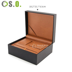 Boîte à montres de luxe en cuir de qualité supérieure, rectangulaire, avec serrure, intérieur en daim, vente en gros, OEM, ODM, haute qualité - Product Image 3