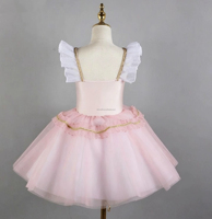 Gaun Balet Pertunjukan Panggung Tutu Romantis Kostum Balet Panjang Tutu Romantis Warna Pink Pakaian Pertunjukan Tari Balet