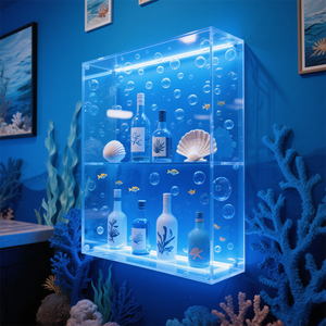 Vitrina de <span class=keywords><strong>Bar</strong></span> de vino de pared de burbujas de agua acrílica de calidad de hotel de lujo - Product Image 1