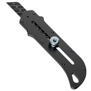 Cuchillo Multiusos de Acero Inoxidable de 145 mm, Cuchillo para Cajas de Grado Industrial, Cortador de Papel Tapiz, Cortador de Papel, Negro - Product Image 1