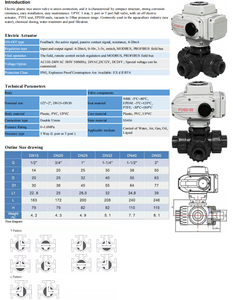 Válvula de Bola Motorizada de PVC de Tres Vías, Tipo de Actuador UPVC DN40 PN16, para Agua, OEM - Product Image 6