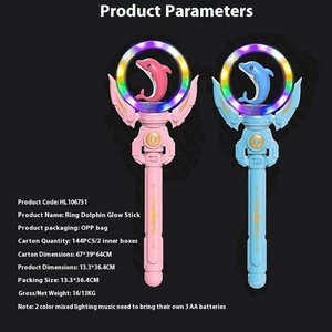 <b>Light</b>-Up Windmill New Dolphin & Dragon Cartoon Musical Magic <b>Light</b>-up Wand Plastic Rotating <b>Flash</b> Stick Party & Festival - Product Image 3
