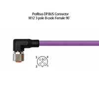 Câble de communication Fieldbus M12 B-Coded Profibus DP 5 broches pour système d'automatisation Siemens PLC, alimentation IP67, en cuivre
