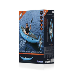 Raft gonflable en PVC Bestway, kayak en caoutchouc, canoë monoplace avec pagaie et pompe à air, capacité 100L, modèle 65115 - Product Image 4