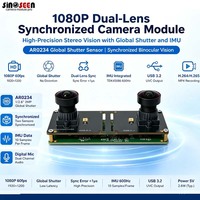 Modul Kamera Stereo USB3.0 Global Shutter FOV Lebar 1080P Output Raw 0bit Perekaman Lokal Kartu SD Untuk Pengumpulan Data Set Robot