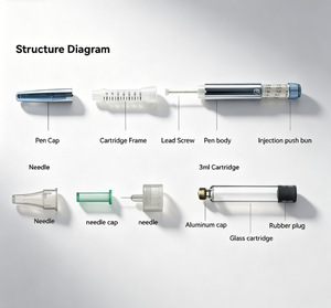 60IU Reusable Liquid Dispensing <b>Pen</b> with 3ml Glass Cartridge, Custom Logo and Full Protective Storage Case Set - Product Image 1