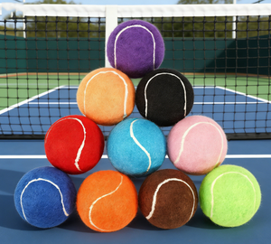 Pelota de Tenis de Fibra Química, Juguetes para Mascotas, Pelota de Tenis de Caucho Natural con Logotipo Personalizado para Perros y Gatos - Product Image 1