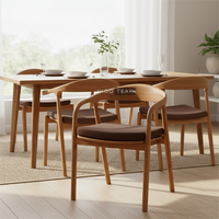 Chaise de salle à manger Canora avec dossier en teck, ergonomique, stable, confortable, durable, design moderne, meubles pour la maison, appartement, extérieur
