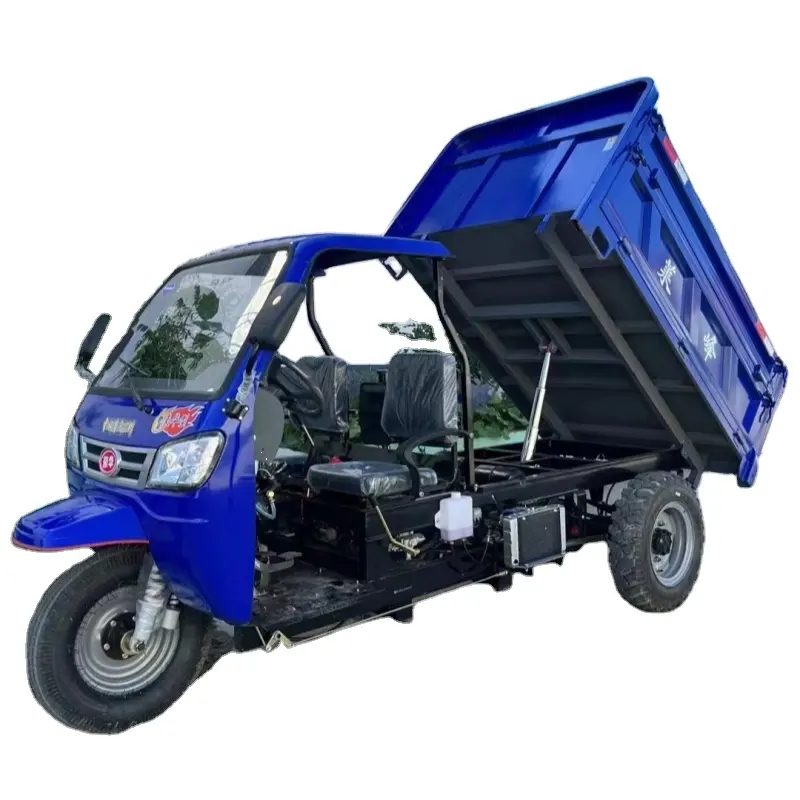 Triciclo de carga con motor diésel de 3 ruedas con cabina