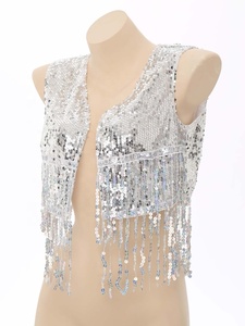 Femmes Cowgirl gilet haut sans manches Cardigan gilet Vintage <span class=keywords><strong>Disco</strong></span> <span class=keywords><strong>Costume</strong></span> pour Clubwear Vintage <span class=keywords><strong>Disco</strong></span> fête scène Performance - Product Image 4