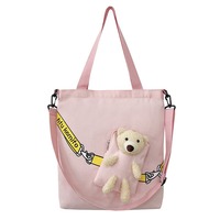 Nouveau design gros grands sacs à bandoulière shopping livre d'étudiant sac d'école fille ours sac à dos toile sac fourre-tout