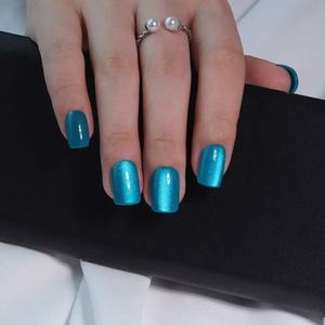 <span class=keywords><strong>Uñas</strong></span> Postizas Acrílicas Reutilizables con Diseño <span class=keywords><strong>de</strong></span> Ojo <span class=keywords><strong>de</strong></span> Gato, Color Degradado Rosa, Morado y Blanco, Cortas y Cuadradas, con Acabado Brillante, Pre-Diseñadas para Mujer - Product Image 6