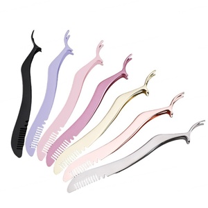 Pince à épiler longue et ronde en plastique pour extensions de cils, outil de beauté de précision, emballage individuel - Product Image 1
