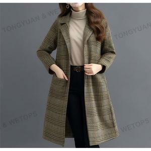 <strong>Womens</strong> <strong>Plus</strong> <strong>Size</strong> Clothing Autumn <strong>Plus</strong> <strong>Size</strong> <strong>Women's</strong> <strong>Coat</strong> Plaid Long <strong>Coat</strong> <strong>Women's</strong> Tweed <strong>Coat</strong> Casual Solid Quantity <strong>Waterproof</strong> Key - Product Image 2