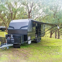 Caravane de luxe fabriquée en Chine, remorque RV à double essieu de 22 pieds, capacité 5 personnes, idéale pour le camping en extérieur en Europe et en Australie