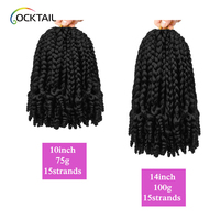 Tresses en fibre Kanekalon avec extrémités bouclées, différentes couleurs, cheveux à tresser au crochet avec extrémités bouclées
