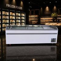 Congélateur vitrine avec étagère réglable, commande numérique, aménagement flexible pour les magasins de fruits de mer et les restaurants