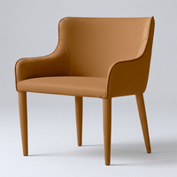 Fauteuil de salle à manger en cuir Nicola Slope, haut de gamme, luxe, structure en acier sur mesure, chaise de salle à manger rembourrée pour la maison, le bureau, l'hôtel