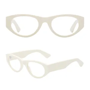 Лидер продаж, модные ретро маленькие ацетатные очки, овальные очки, анти-синий свет, унисекс, оправы для очков