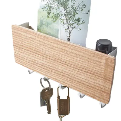 Entrance hall wall-mounted key rack without punching hook key hanging rack multi-functional sundries storage rack behind door