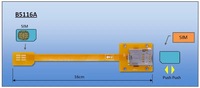 Câble plat FPC à fente de poussée d'extension de carte avec lecteur Standard Sim vers Micro SIM