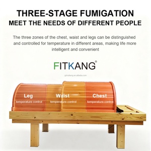 Dôme de sauna infrarouge lointain en tourmaline Fitkang OEM personnalisé, technologie de santé, spa à domicile, ions négatifs, sauna en bois 3 zones - Product Image 4