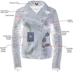 2025 cuir femmes Maiden Aqua Premium réversible en peau de mouton moto veste à capuche col goujons SFL2840 Style de mode - Product Image 4