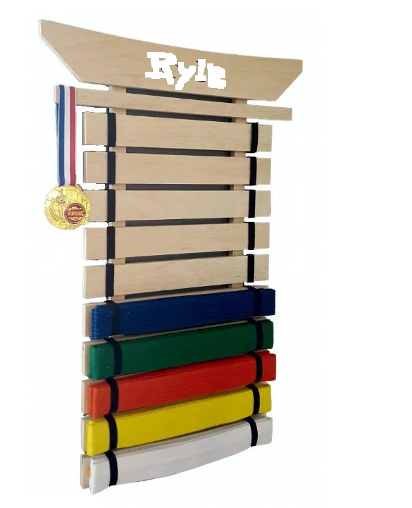 Kinder Kampfkunst Holz Taekwondo Personalisieren Gürtel halter Display