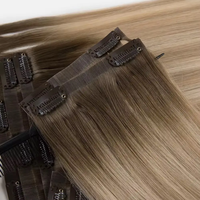 EA Hot Wholesale 12inch 100% Remy Clip-in Vietnamese Machine Double Weft Stainless Steel Invisible Clips 100g One Size Fits All