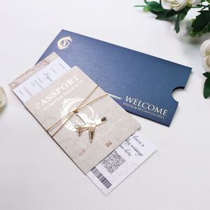 Carte d'<span class=keywords><strong>invitation</strong></span> personnalisée pour anniversaire, mariage ou destination de <span class=keywords><strong>voyage</strong></span> avec pochette bleue - Product Image 3