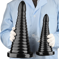 Plug anal extra-large et épais, dilatateur, design chrysanthème noir, en forme de tour, pour relaxation intime et plaisir anal ouvert