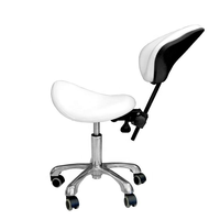 Tabouret Ergonomique à Roulettes Pivotant pour Salon, Chaise de Spa, Tatouage, Dentaire, Hauteur Réglable, Siège Selle avec Dossier