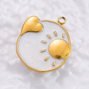 SUMMLY Ciondoli a <span class=keywords><strong>Cuore</strong></span> Fatti a Mano in Acciaio Inossidabile Placcato <span class=keywords><strong>Oro</strong></span> 18K per Collane e Bracciali, Accessori Moda Fai-da-Te - Product Image 5