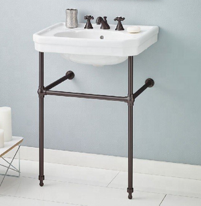 Patas de hierro Struttura portalavabo con lavabo in ceramica nero e ripiano ESTRUCTURA Blanc brillante laque 120 cm lavabo doble vasque - Product Image 6