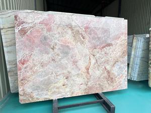 별장 바닥과 벽 장식 욕실과 주방 조리대에 대 한 LX 스톤 특별 디자인 마카롱 핑크 rosalia 대리석 슬래브