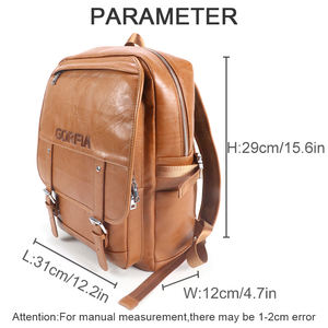 Vintage PU Leather Laptop <b>Backpack</b> Business Travel <b>Large</b> Capacity <b>Backpack</b> OEM Manufacturer Custom Logo - Product Image 6